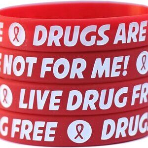 Teachers -SayITBrands 30 Live Drug Free Wristbands - Drugs Are Not for Me